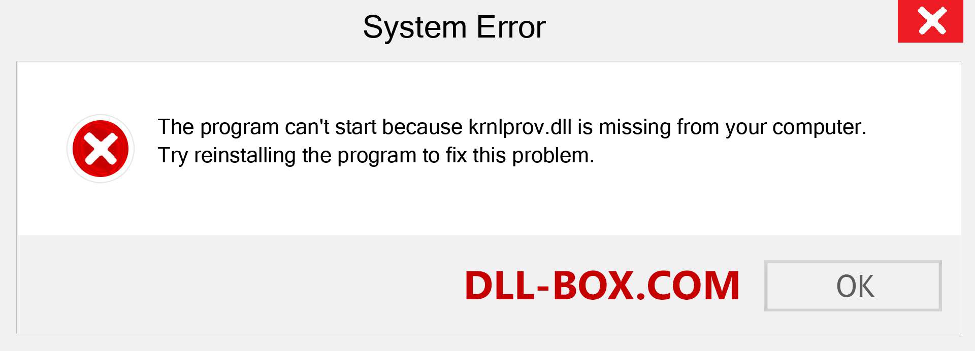  krnlprov.dll file is missing?. Download for Windows 7, 8, 10 - Fix  krnlprov dll Missing Error on Windows, photos, images
